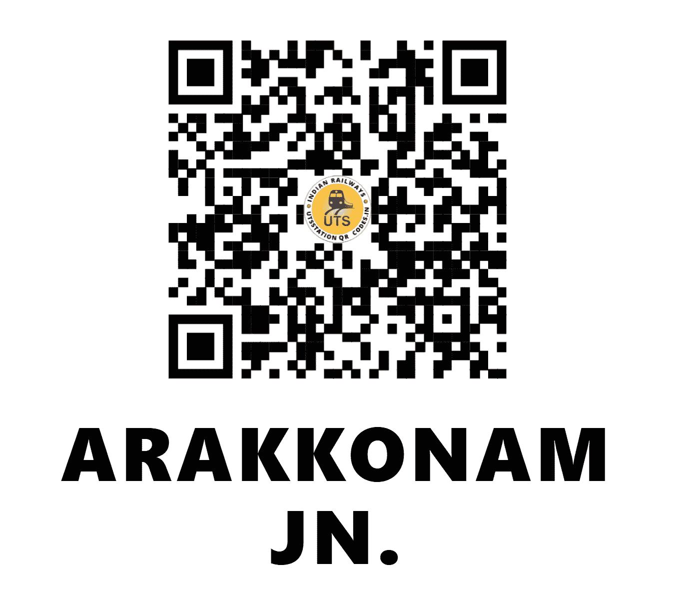 UTS QR Code for ARAKKONAM JN. - AJJ - SR (TAMIL NADU)
